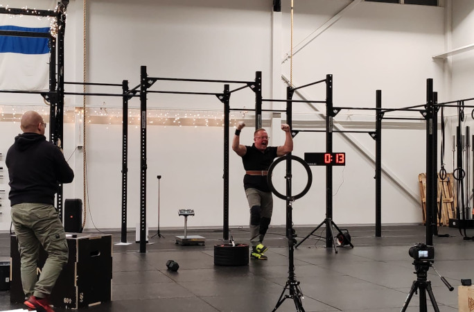 Juha celebrating after his success