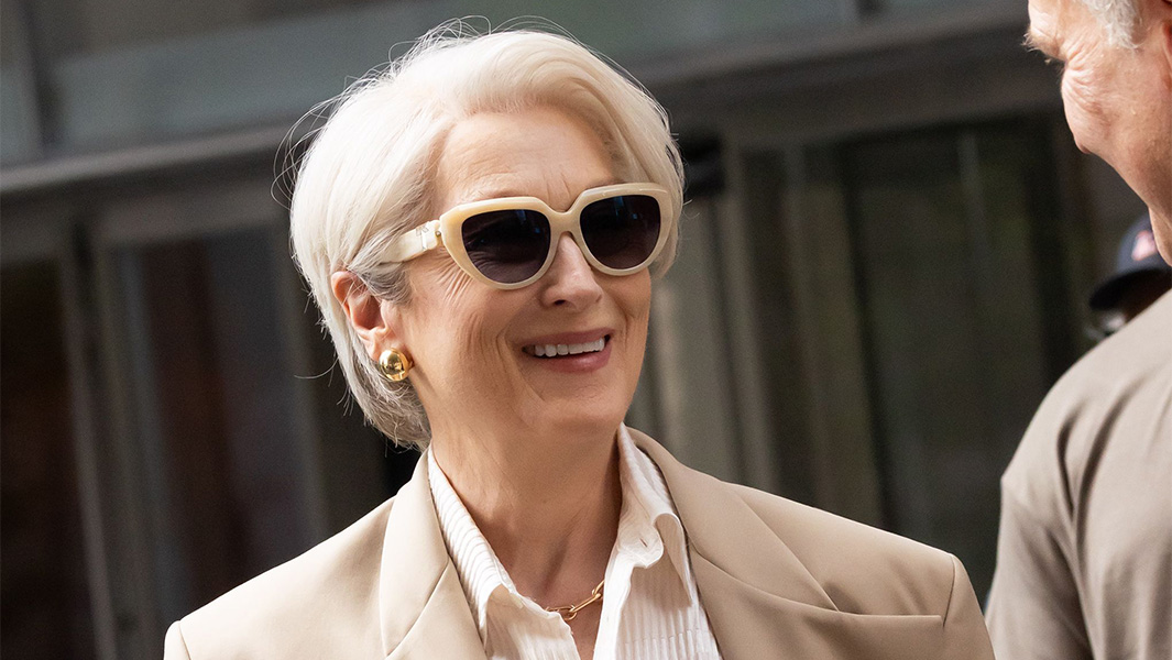Meryl Streep on the set of The Devil Wears Prada 2