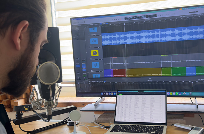 Philip mixing the song