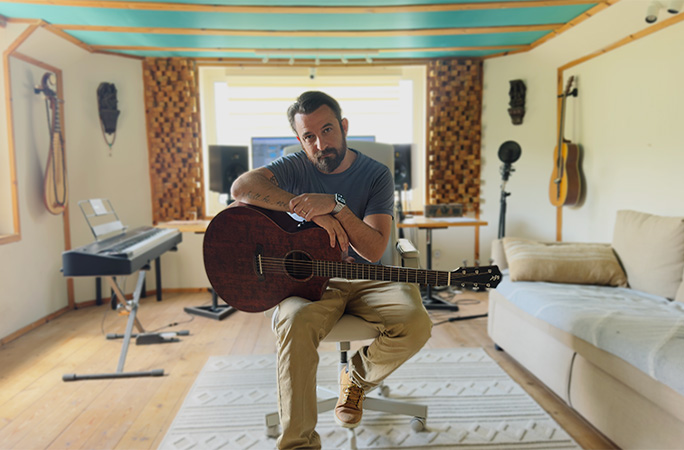 Philip with his guitar