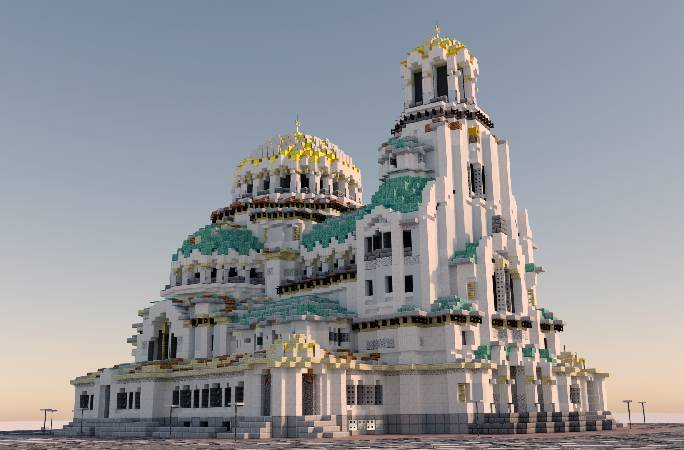 Alexander Nevsky Cathedral recreated in Minecraft