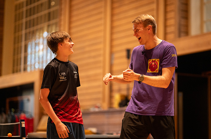 Ryan and Emil laughing together