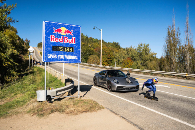 Diego midattempt with the car following him next to the speed check