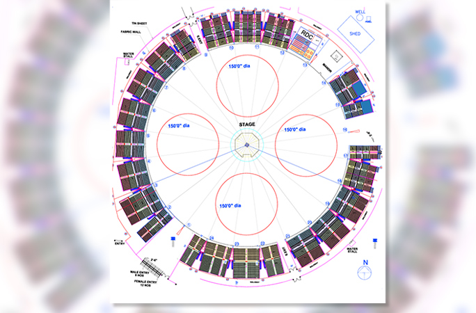 Floor plan schematic for the world's largest gabra dance