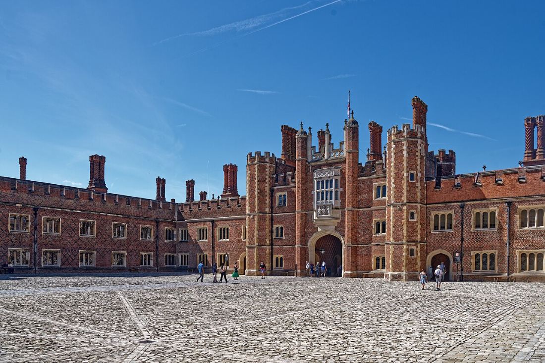 The main courtyard of Hampton Court Palace