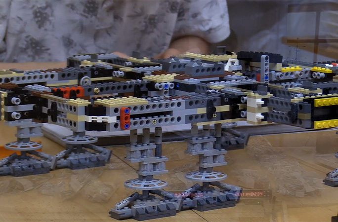the lego set mid-build