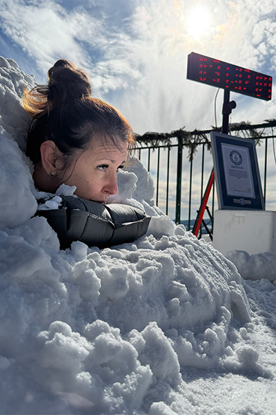 Maria buried in snow