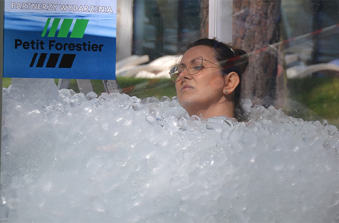 Maria sitting in ice