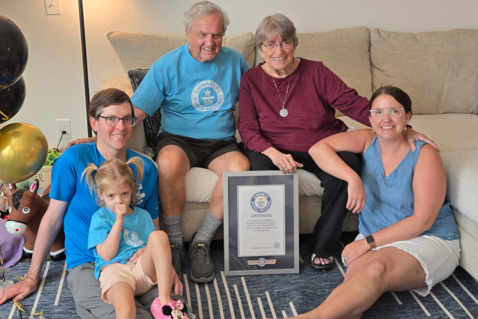 The Tousignant family and their certificate