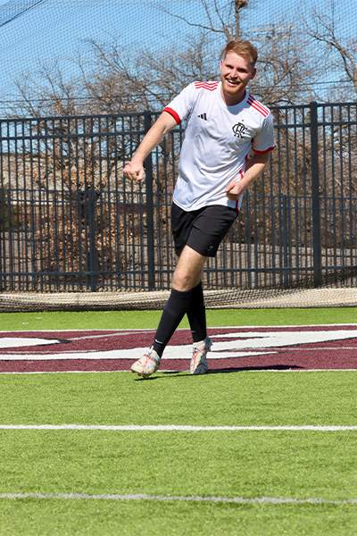 Sam on the pitch