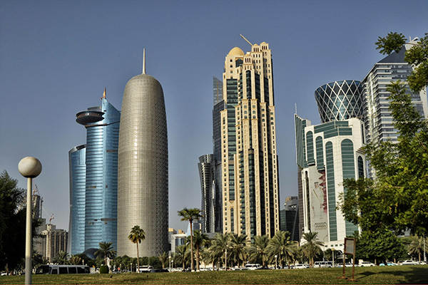 Doha Qatar view of skyscrapers