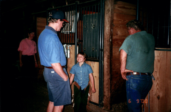 Paige with her dad and trainer the day she got Fancy