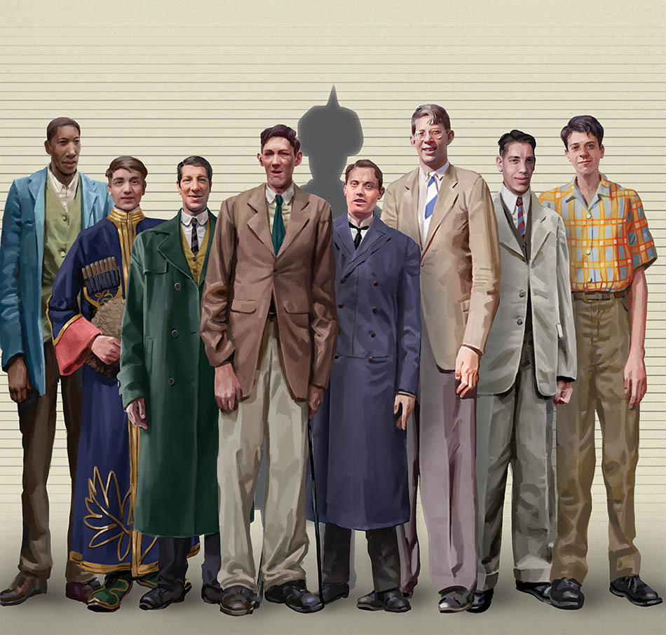 A line up of the tallest men in the first half of the 20th century, with Ondor Gongor added