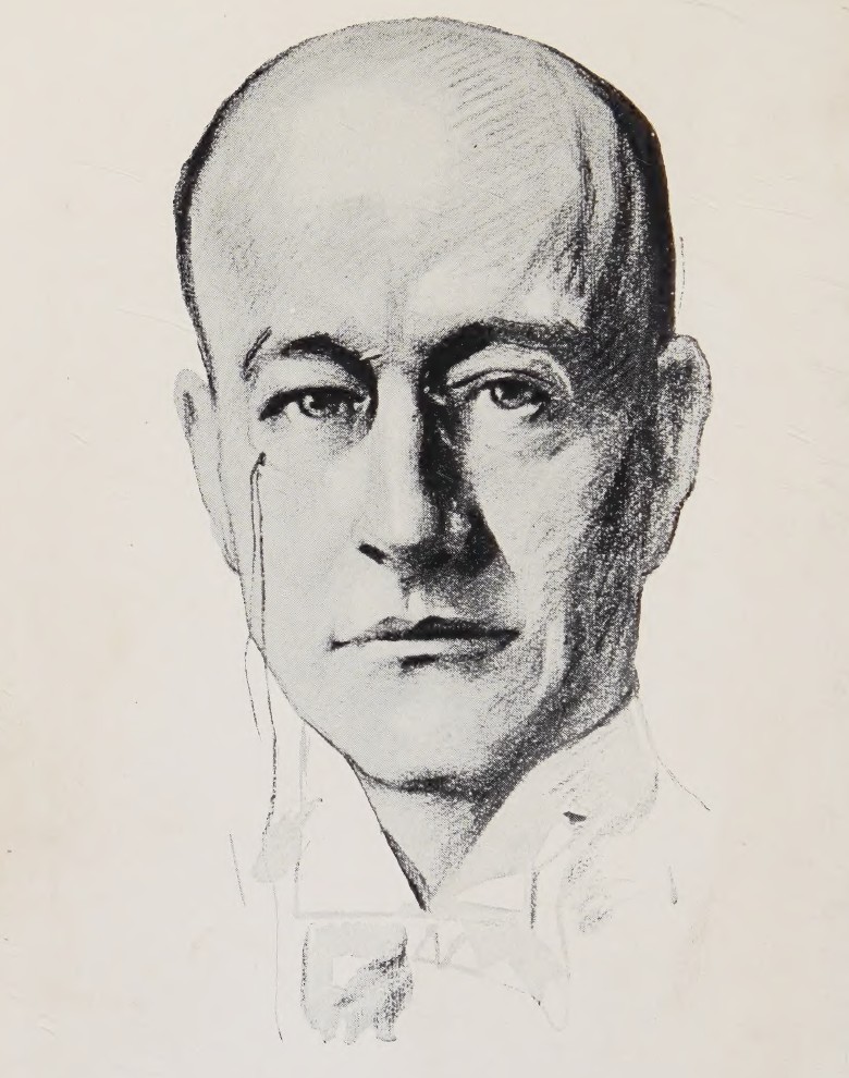 Pencil sketch of scientist and adventurer Roy Chapman Andrews