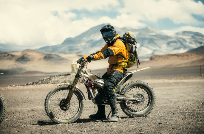 Posing on the yellow bike