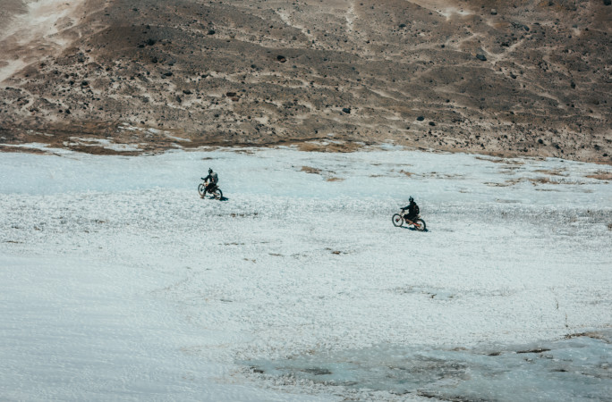 Riding over the glacier