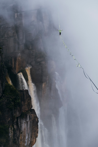 someone walking across the line