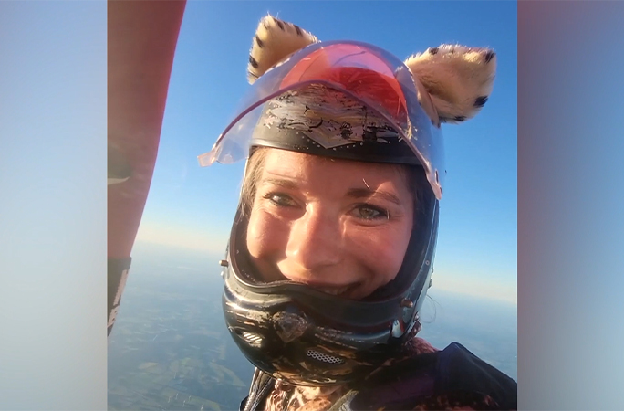 Marlene looking at the camera