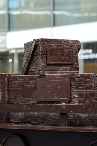 train cargo made of chocolate