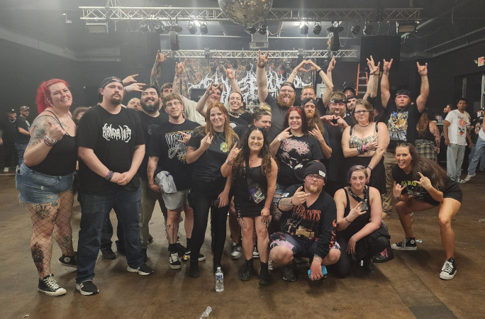 Tim's pit crew family after a metal concert
