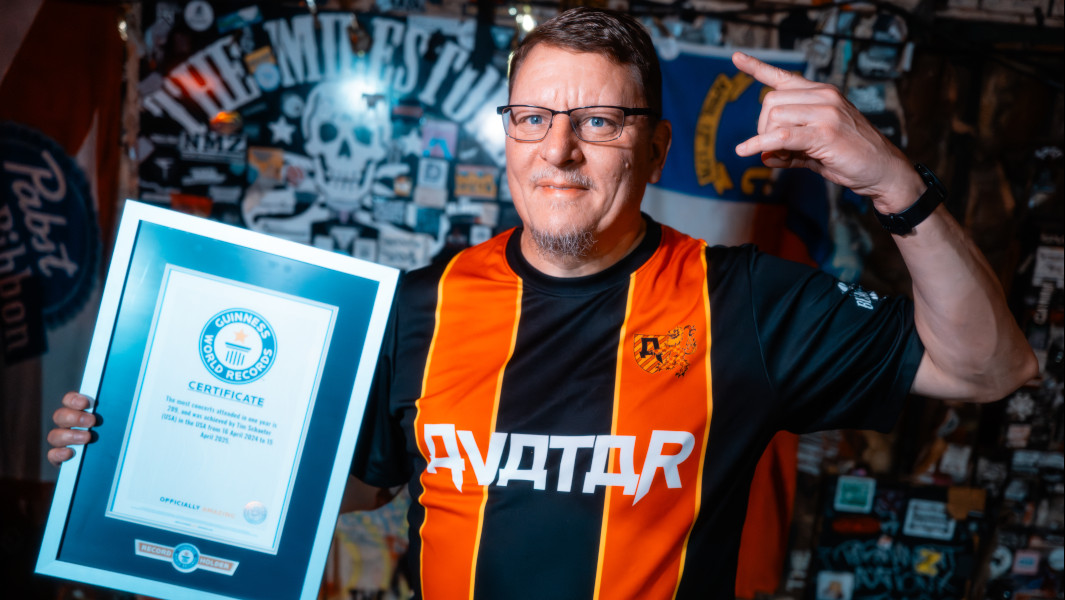 Split image of Tim holding his certificate and his PIT crew family