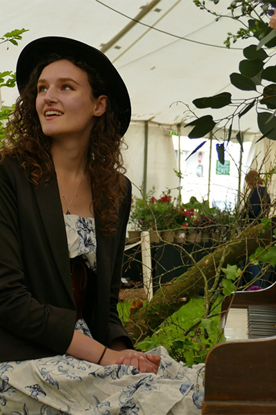 Chloe at her piano