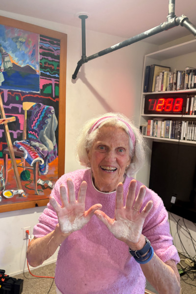Ann showing off her hands after the attempt