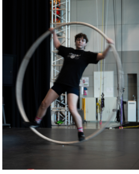 Sophie Bohlsen spinning in a Cyr Wheel