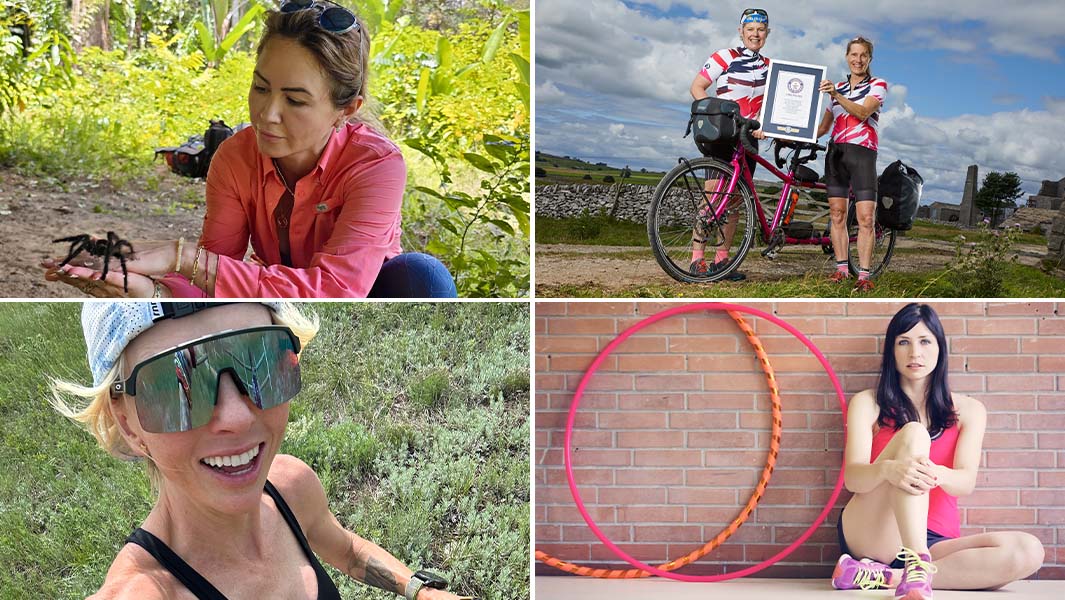 split image of four record-breaking women