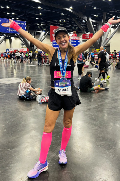 Carrie before the race