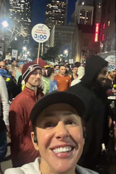 Carrie taking a selfie before the race