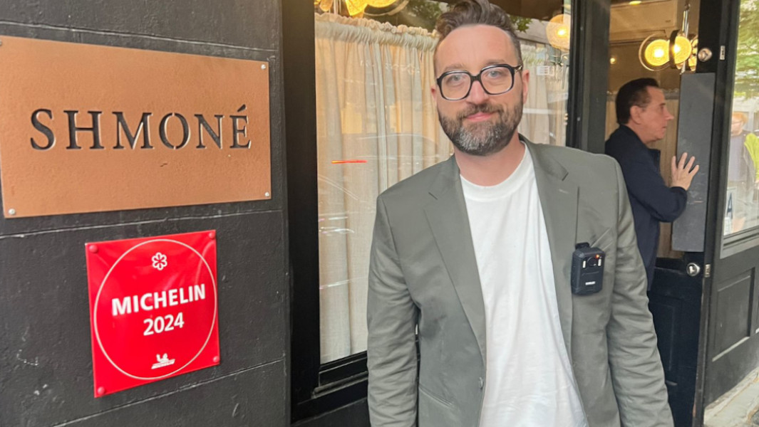 Josh trying food at two Michelin restaurants