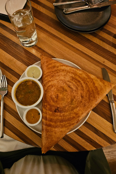 Triangle shaped dosa from Semma