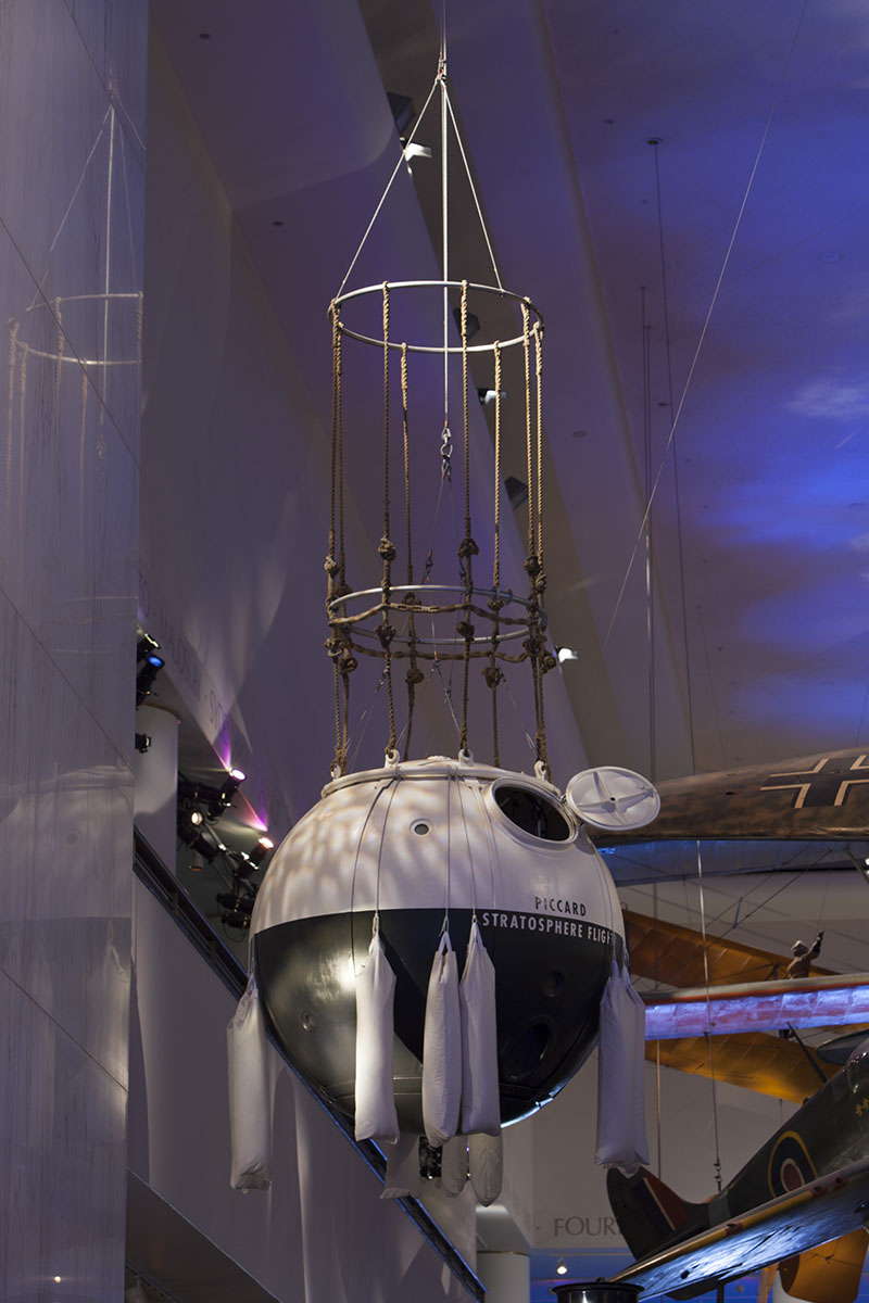 The gondola of the Century of Progress ballon, handing in the Griffin Museum of Science and Idustry.