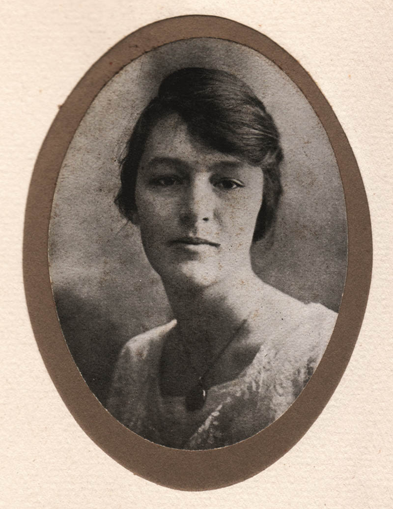 Jeannette Ridlon Piccard at the age of 19. High school yearbook photo.