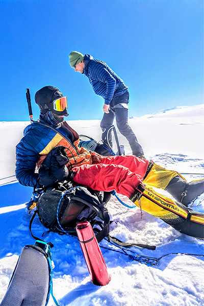 Anmish wrapped up in the snow