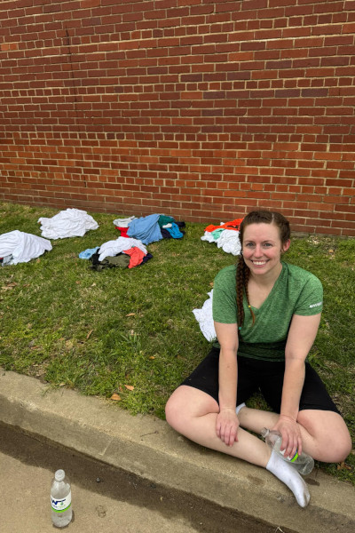 Meredith after taking off her shirts