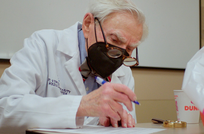 Dr Howard working during the pandemic