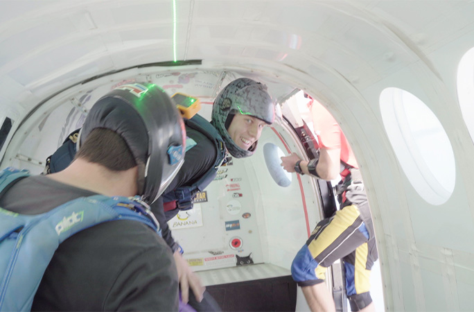 Tom getting ready to jump