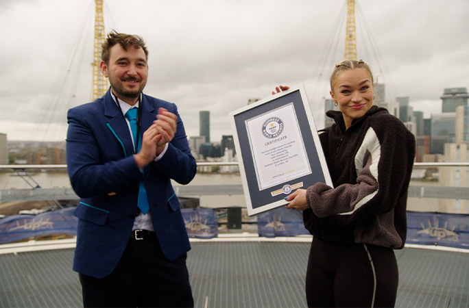 Jodie with GWR certificate and adjudicator