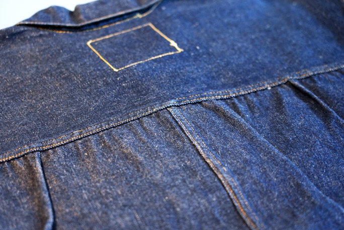 Split back feature of the most expensive denim jacket