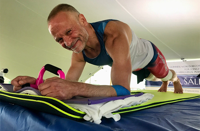 Josef holding the longest plank