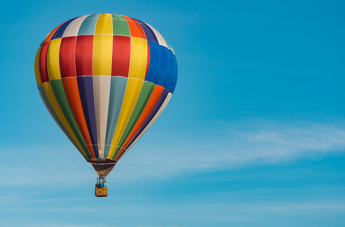 a hot air balloon in flight