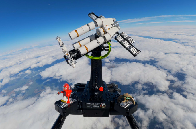 The lego set above planet Earth