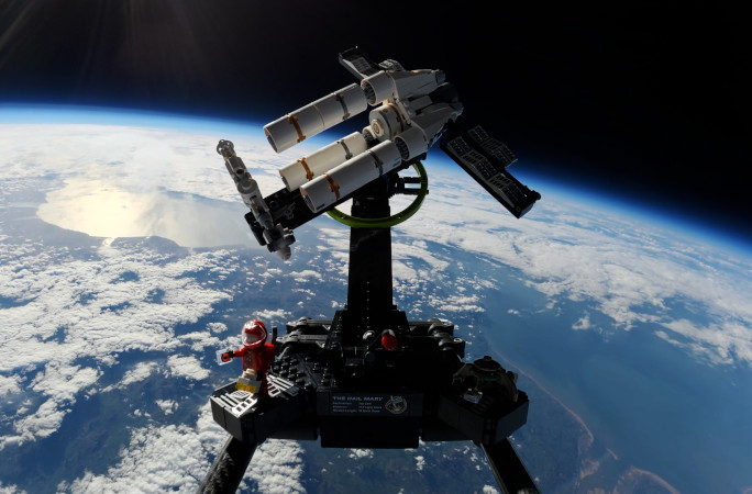 Lego set in space