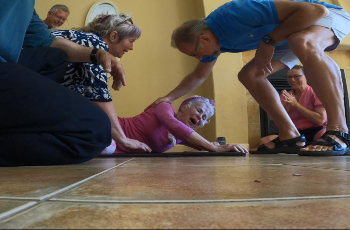 A joyful Suzannah after winning the record