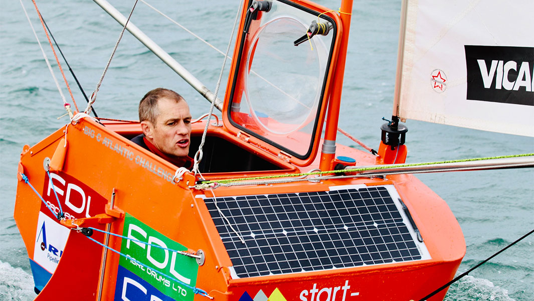 Andrew Bedwell in his tiny boat Big C V2
