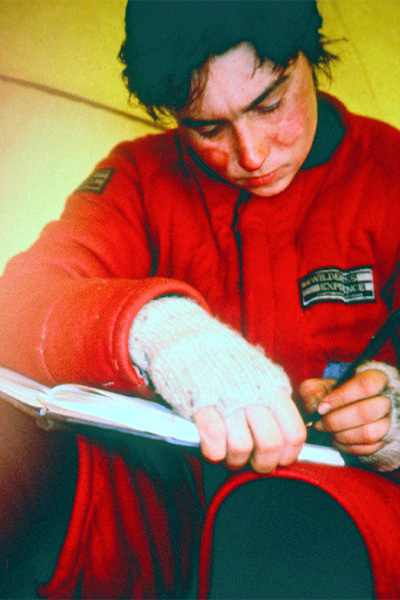 Ann making notes
