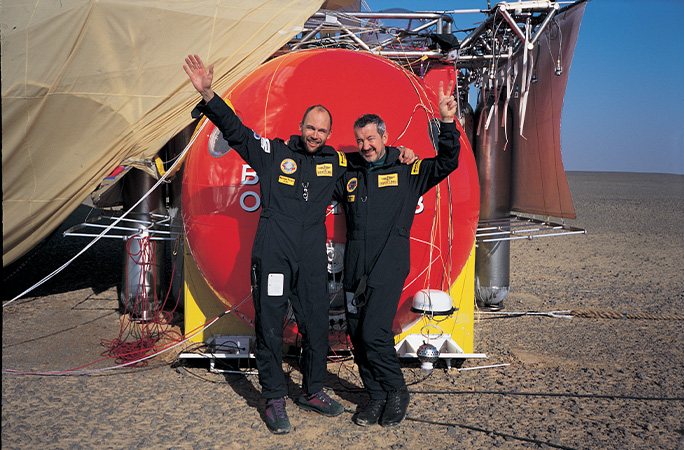 Bertrand and Brian with their balloon