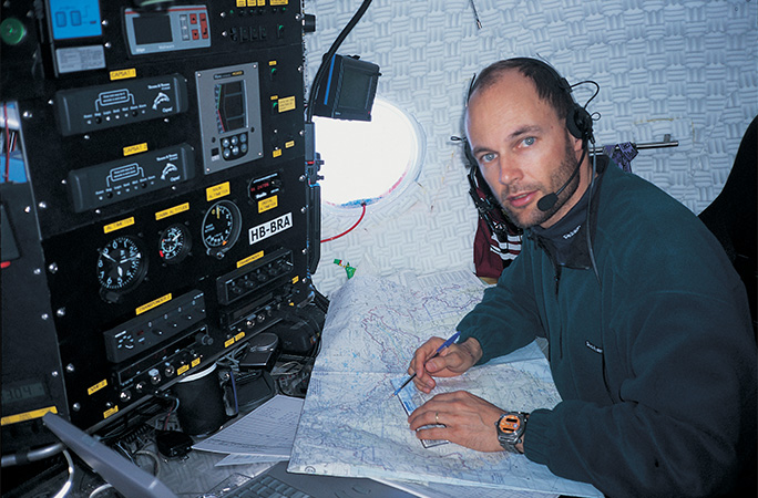 Bertrand in the flight deck